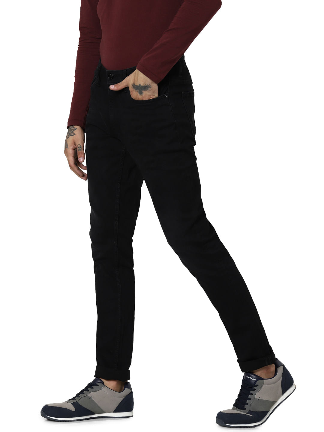 Black Mid Rise Ben Skinny Jeans