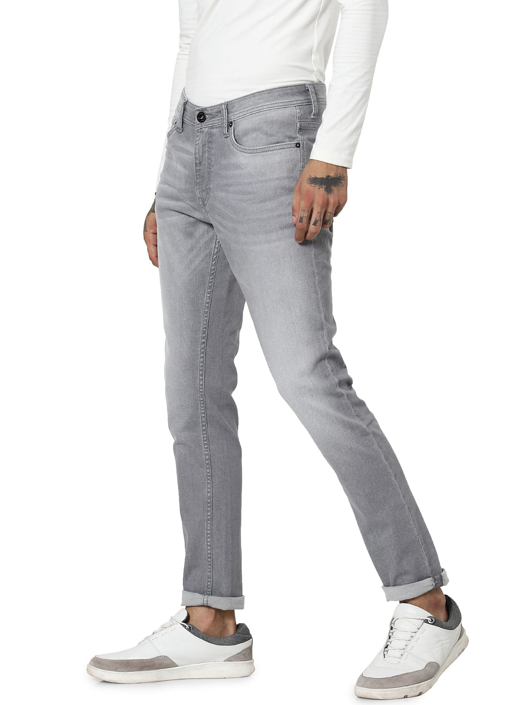 Light Grey Mid Rise Ben Skinny Jeans