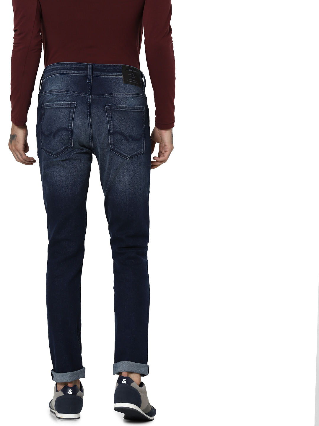 Dark Blue Mid Rise Ben Skinny Jeans