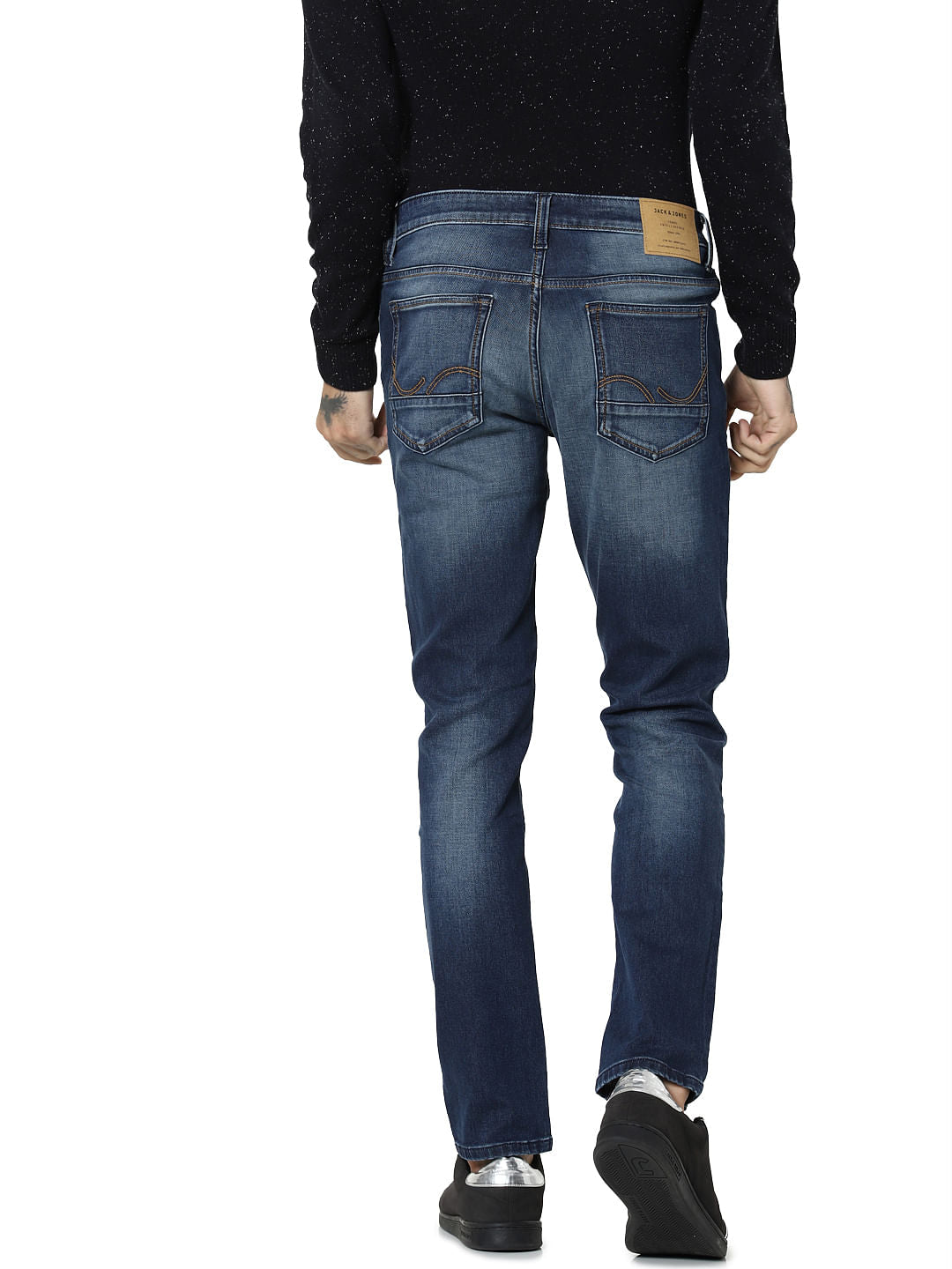 Dark Blue Mid Rise Glenn Slim Fit Jeans