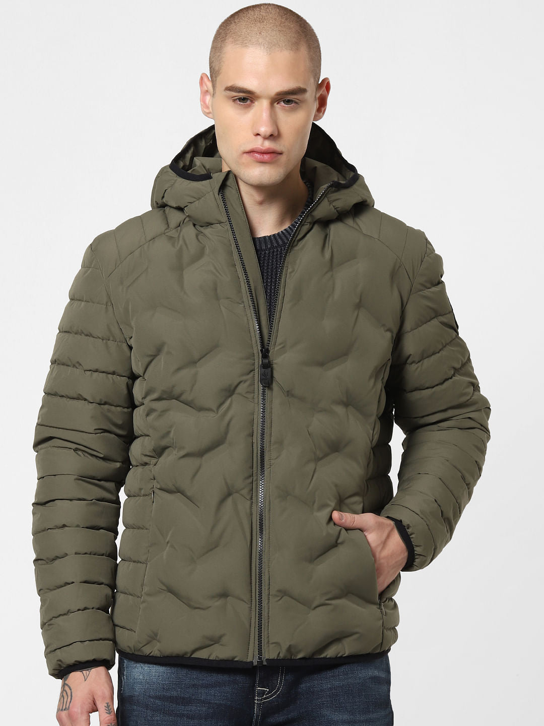 Green Hooded Puffer Jacket