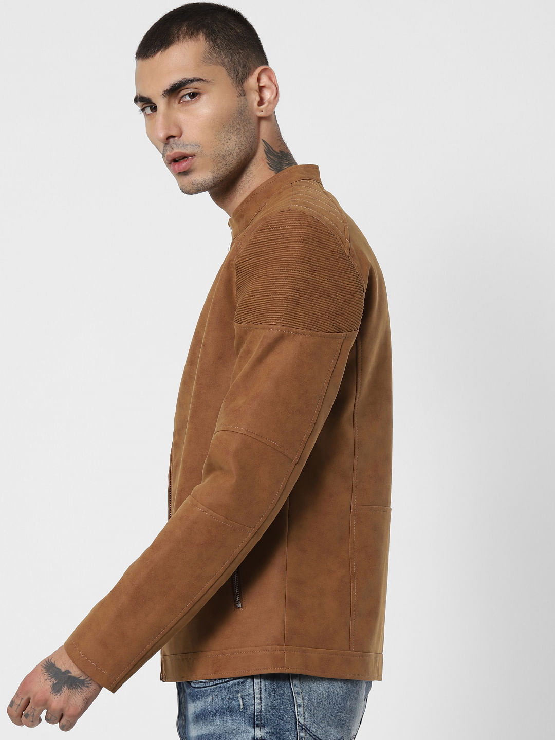 Brown Zip Up Suede Jacket