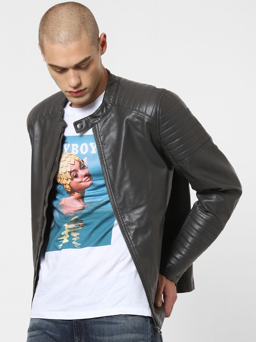 Dark Grey Perforated Jacket