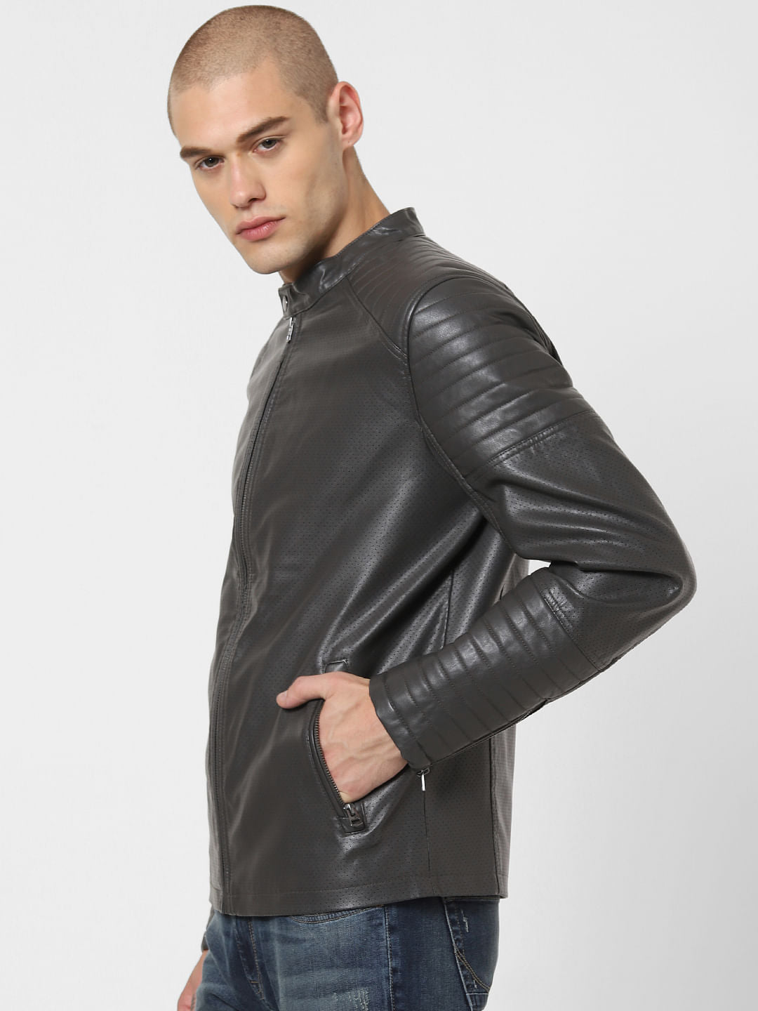 Dark Grey Perforated Jacket