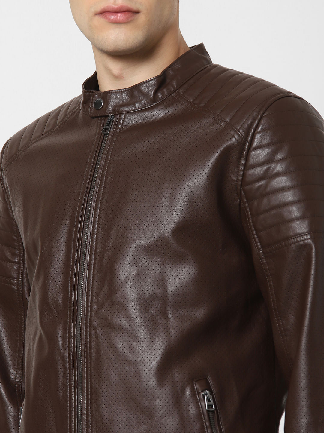 Dark Brown Perforated Jacket