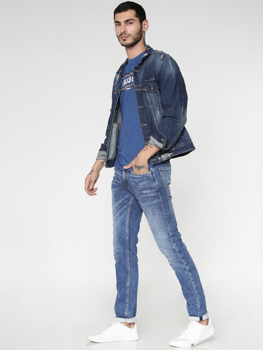 Blue Washed Ben Skinny Fit Jeans