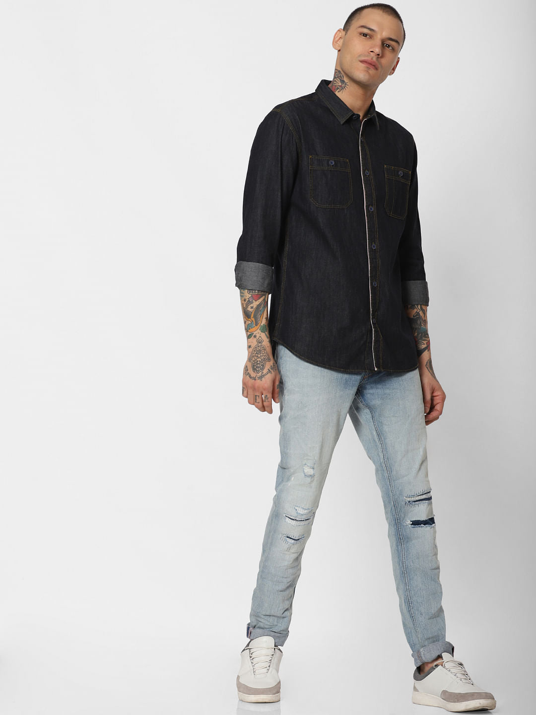 Dark Blue Denim Full Sleeves Shirt