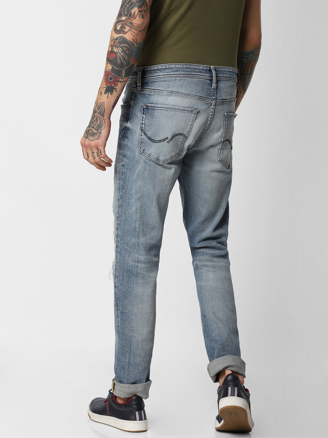 Light Blue Distressed Glenn Slim Fit Jeans