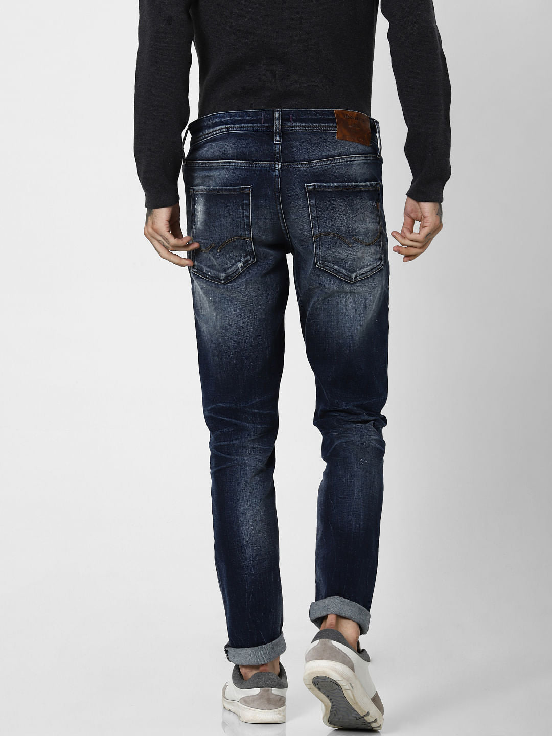 Blue Low Rise Ripped Glenn Slim Fit Jeans
