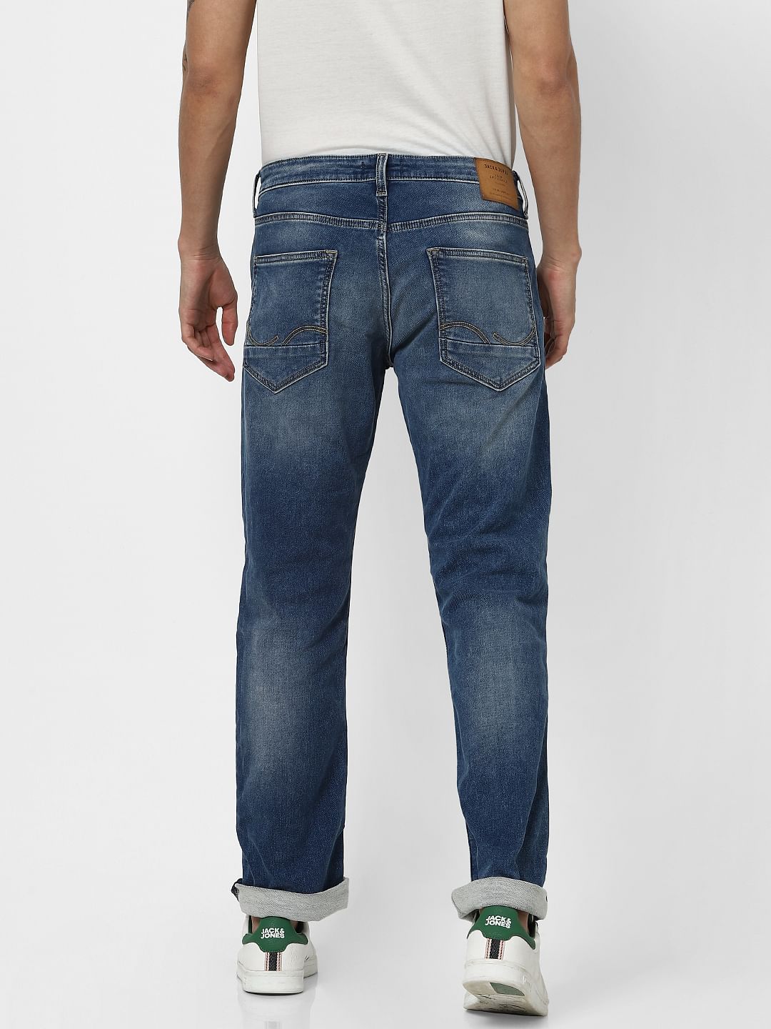 Blue Mid Rise Clark Regular Fit Jeans