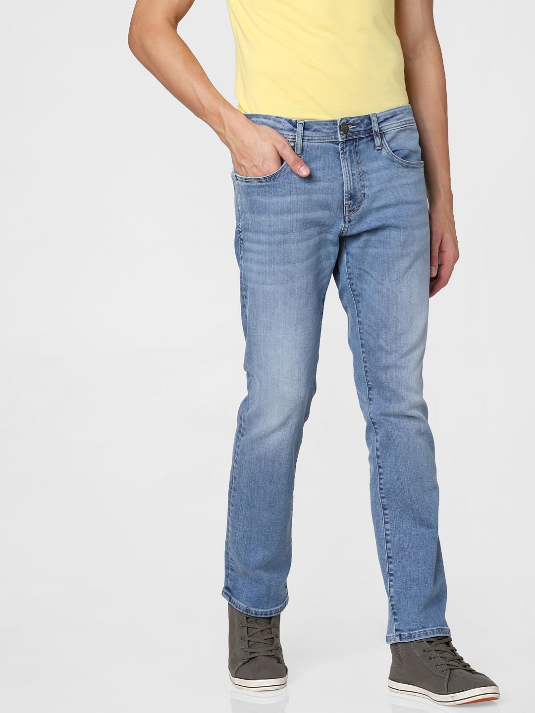 Light Blue Mid Rise Clark Regular Fit Jeans