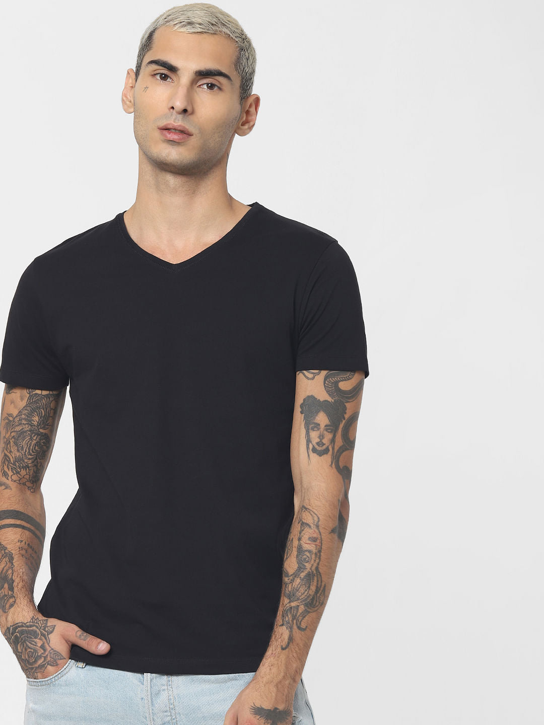 Black V-Neck T-shirt