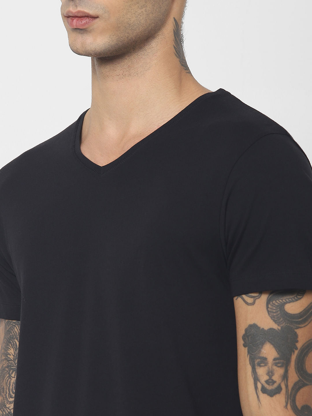 Black V-Neck T-shirt