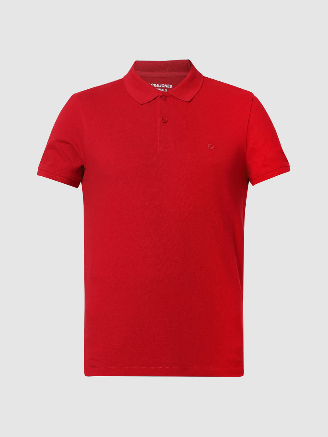 Bright Red Polo Neck T-Shirt