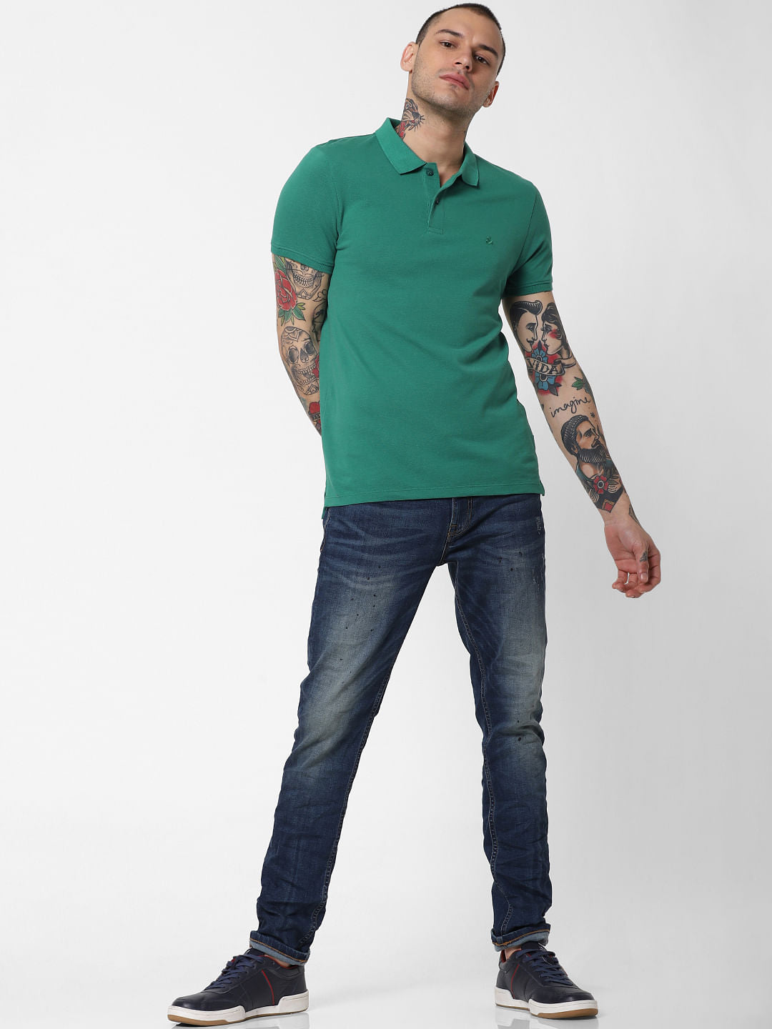 Green Polo Neck T-Shirt
