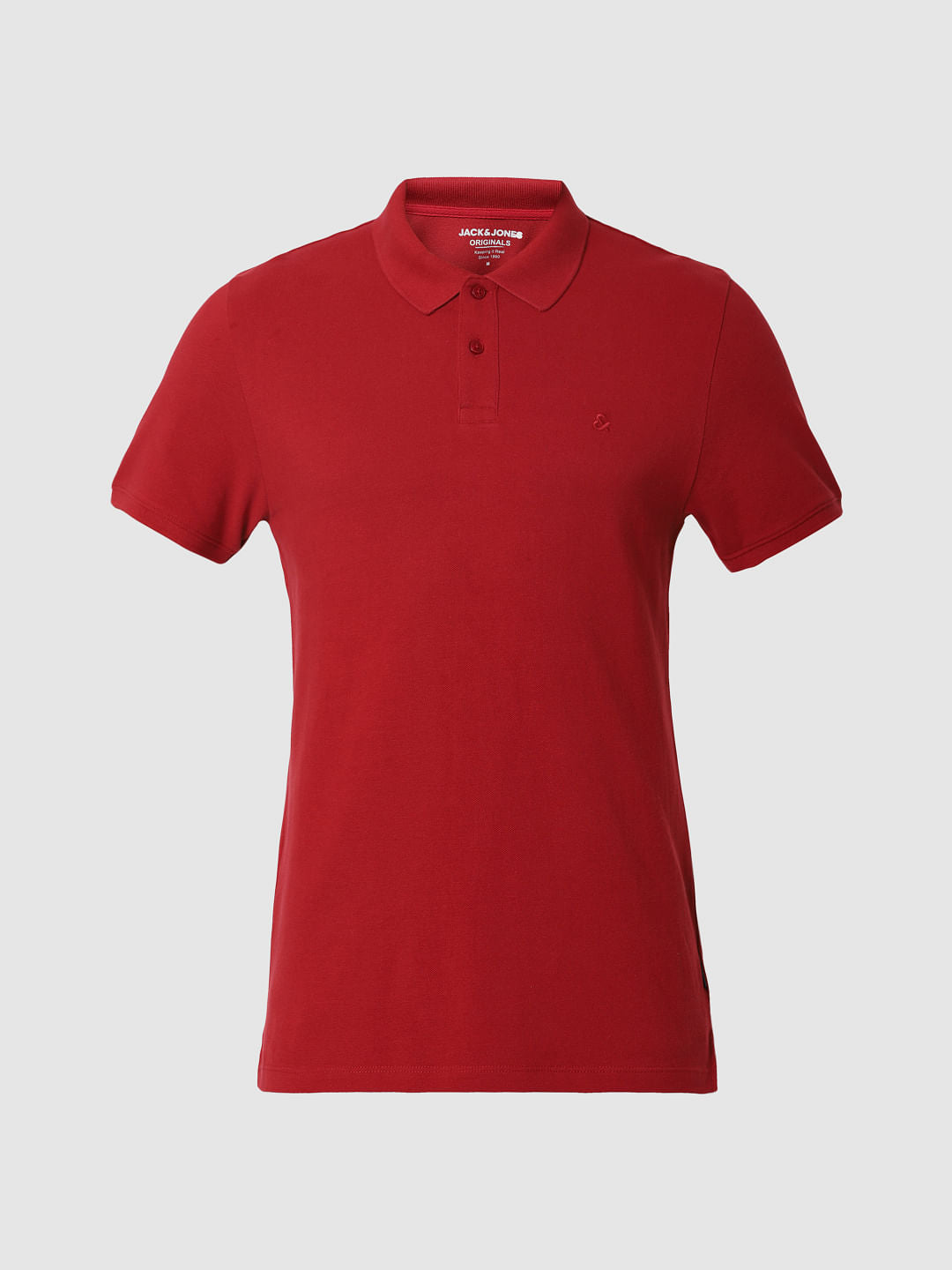 Red Polo Neck T-Shirt