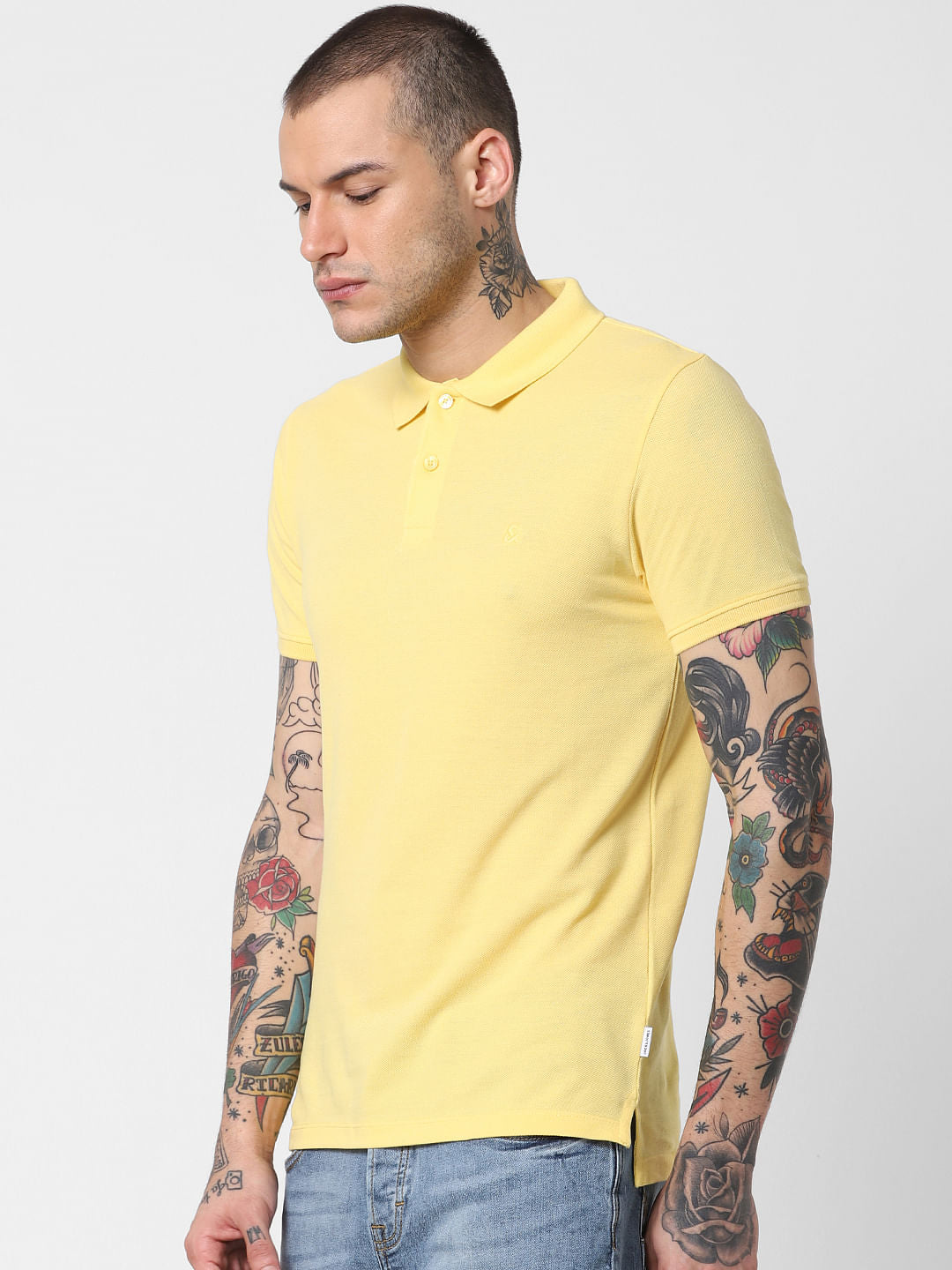 Yellow Polo Neck T-Shirt