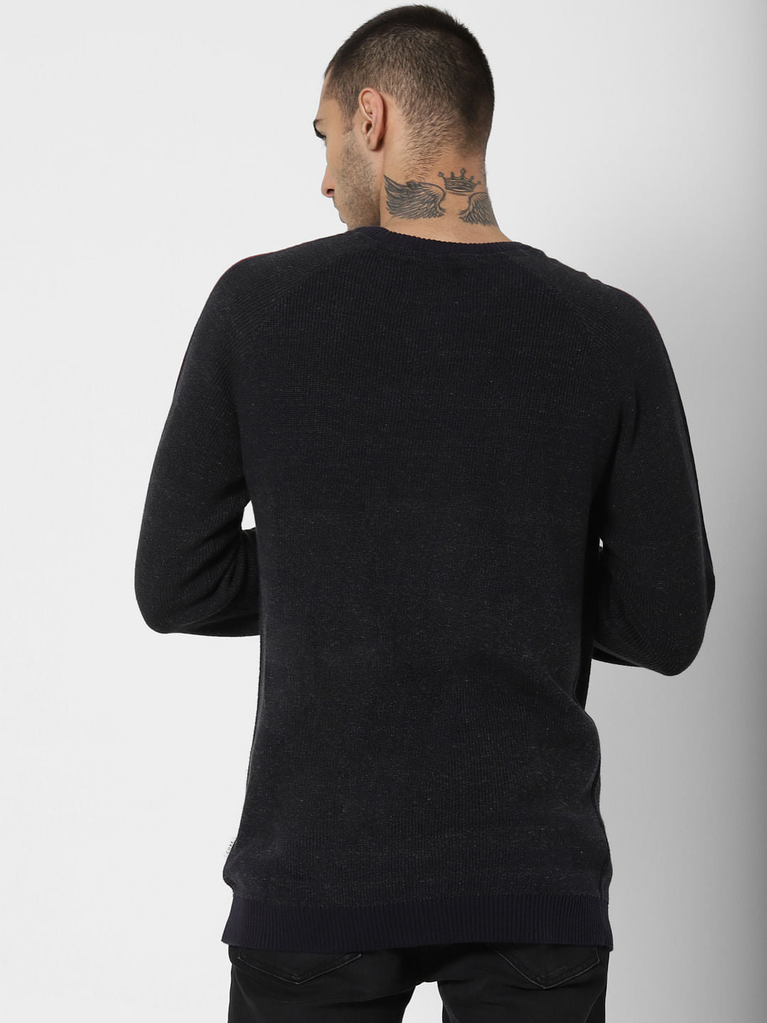 Dark Grey Tape Detail Pullover