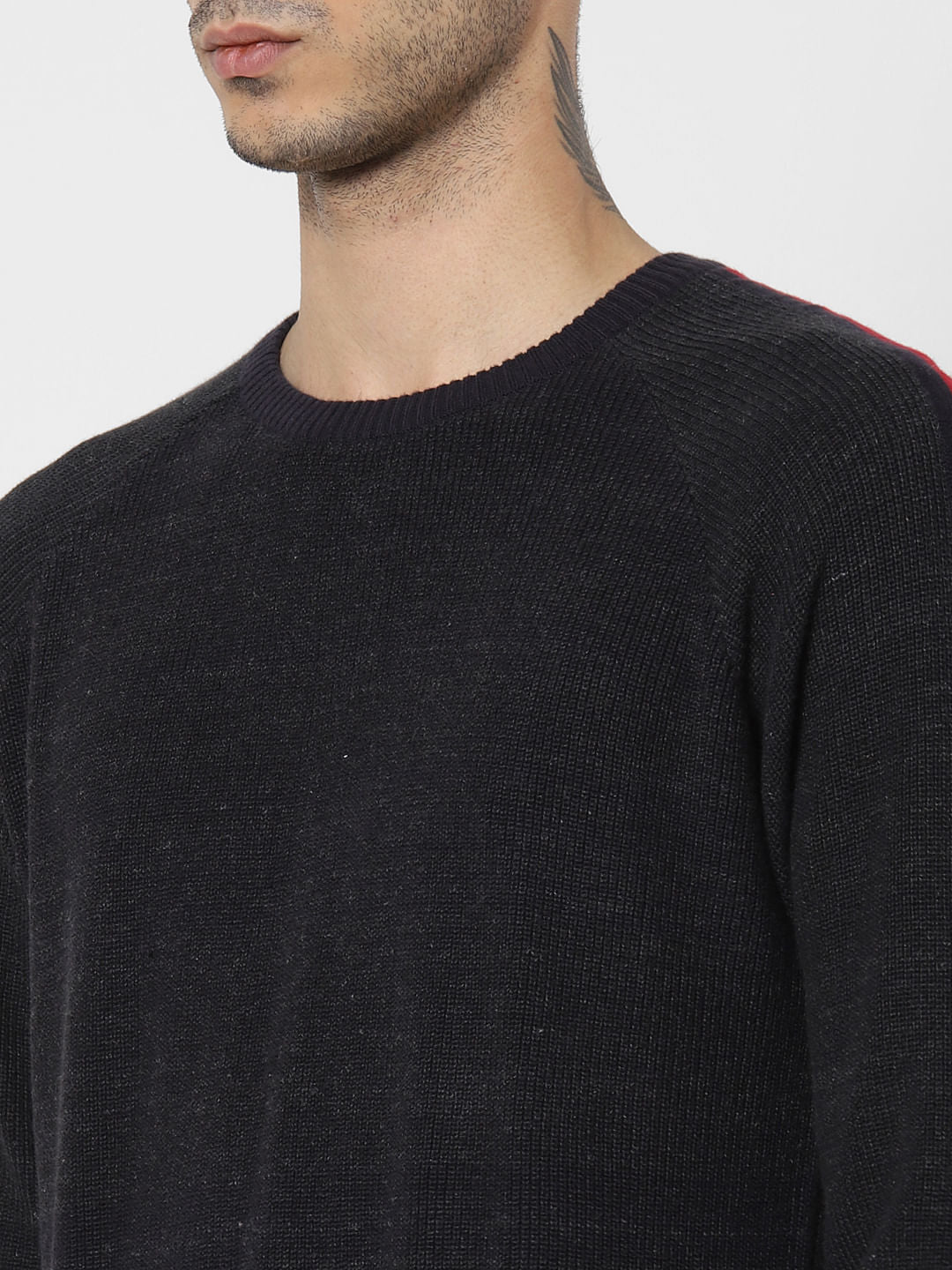 Dark Grey Tape Detail Pullover