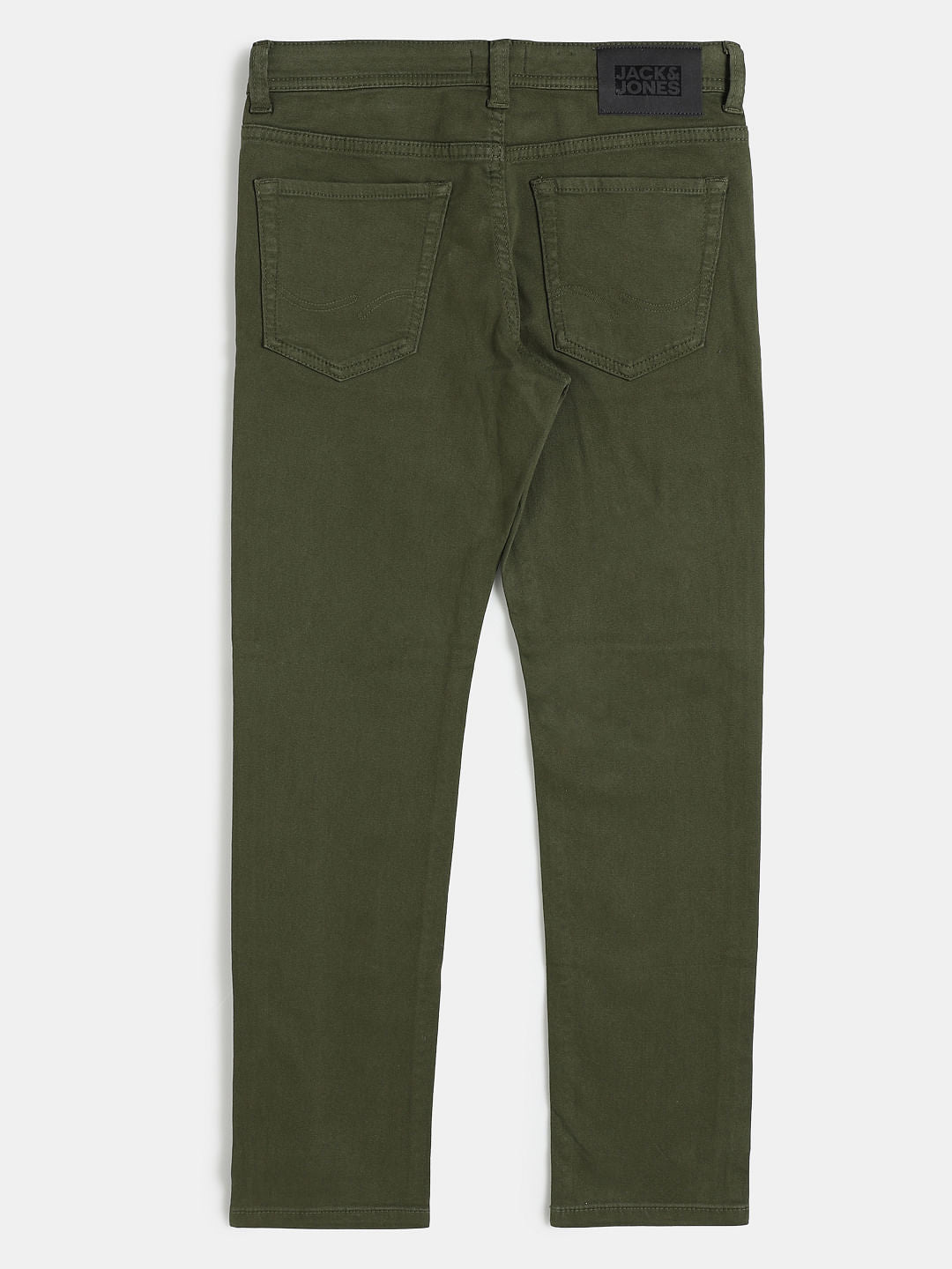 Boys Green Mid Rise Glenn Slim Fit Jeans