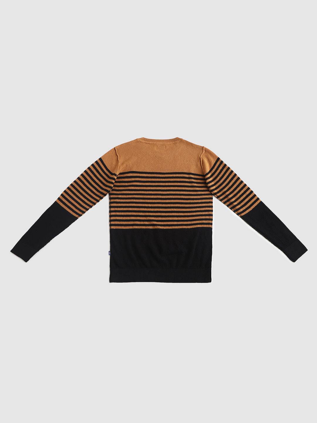 Boys Brown Striped Pullover
