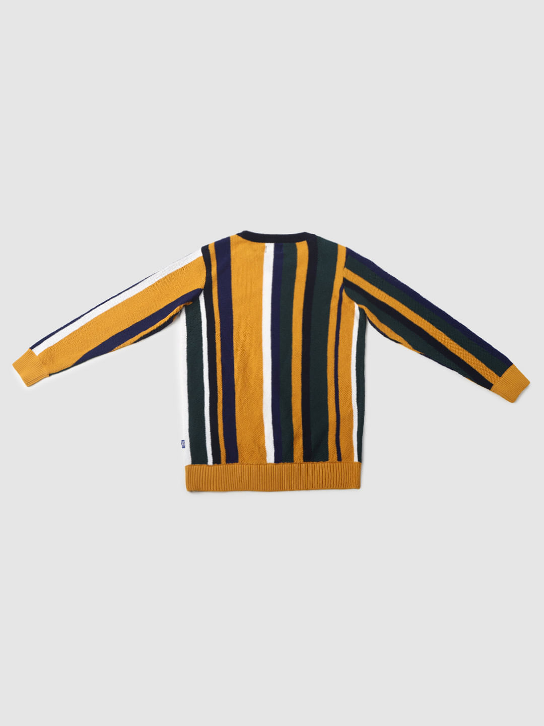 Boys Green Striped Pullover