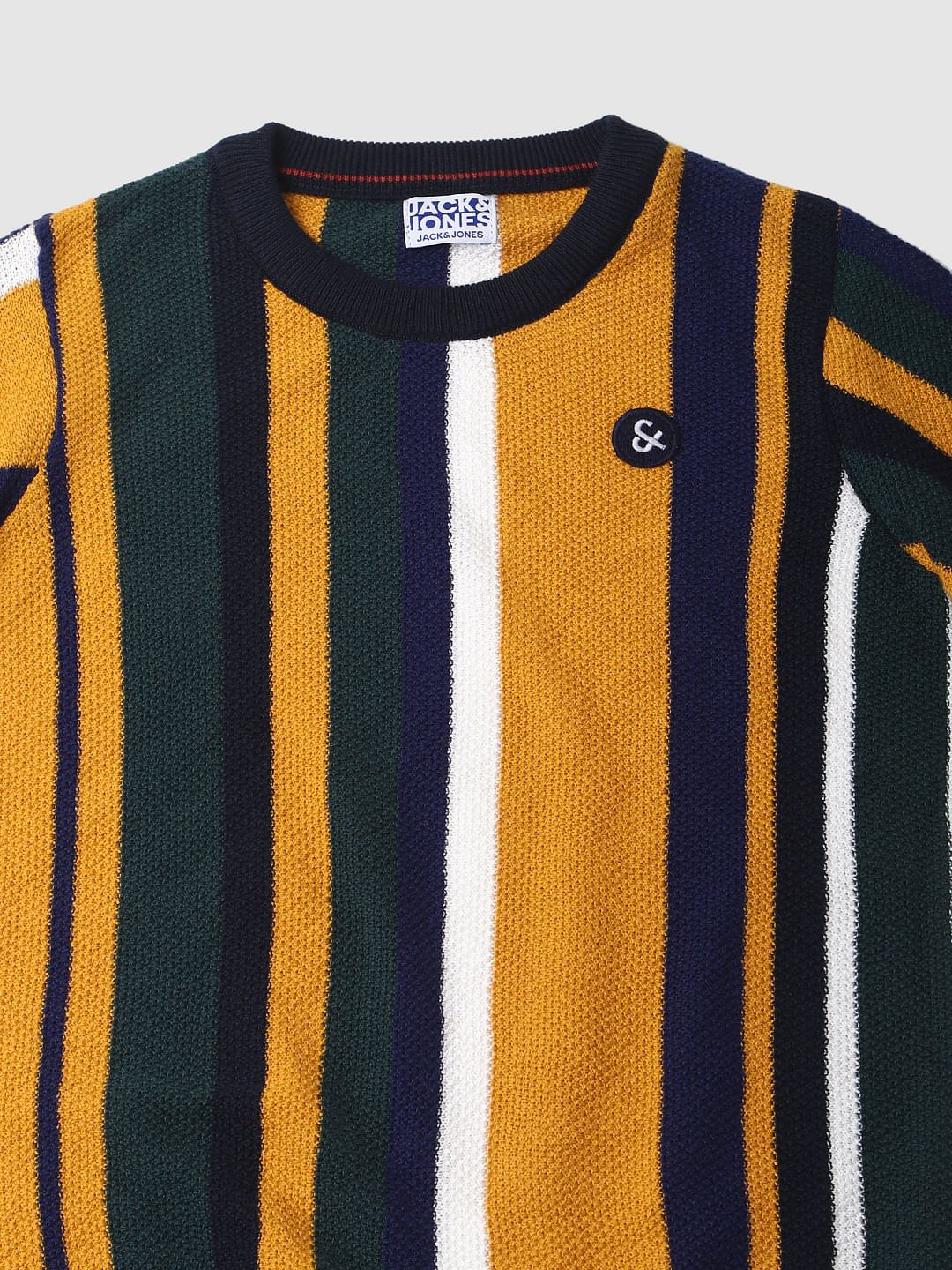 Boys Green Striped Pullover