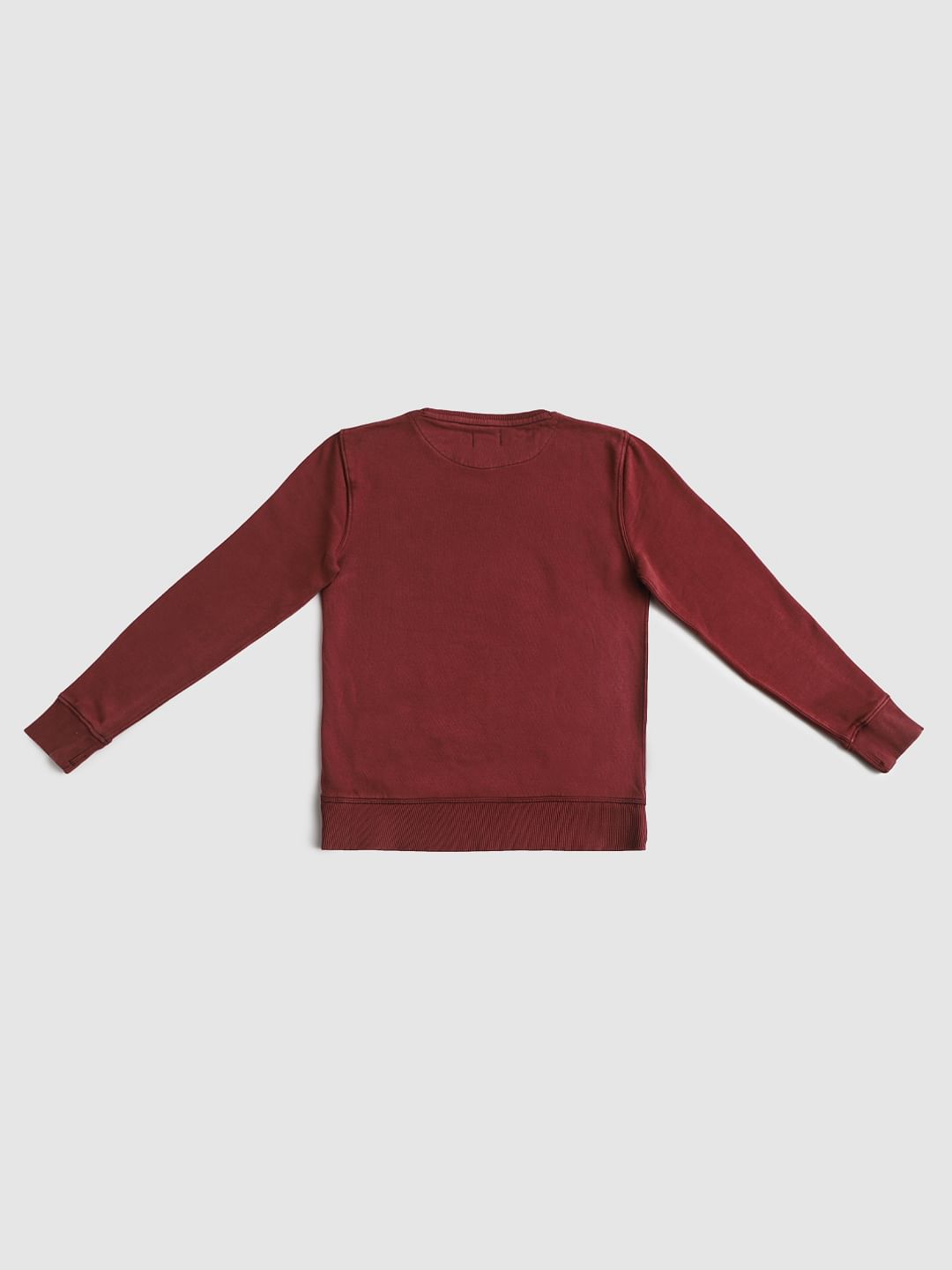 Boys Red Text Print Sweatshirt