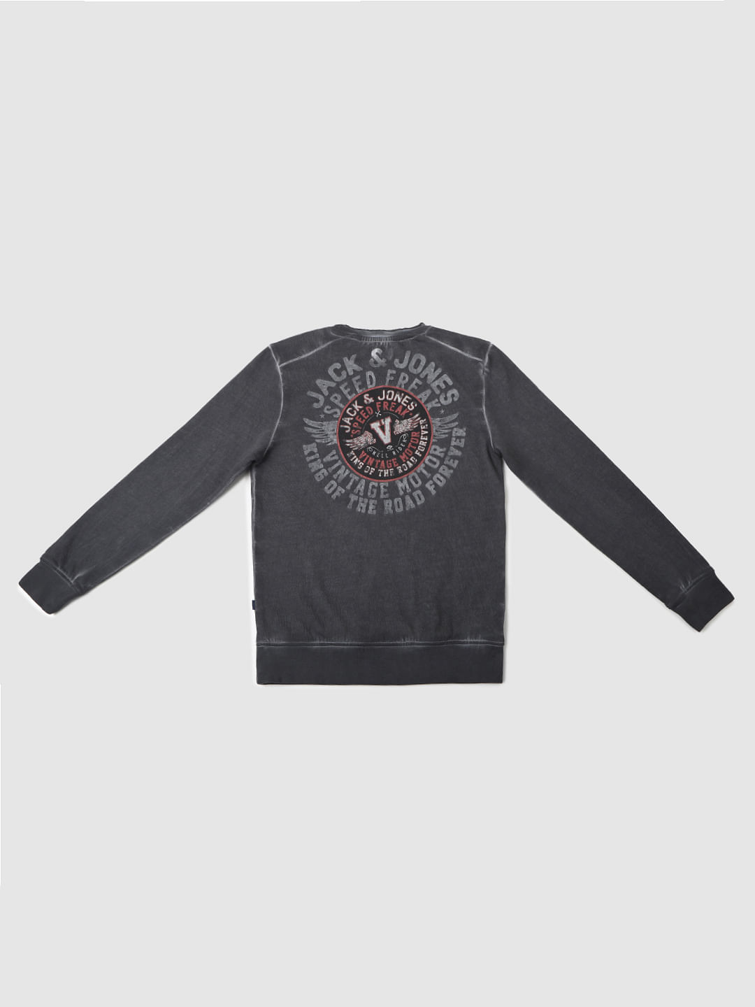 Boys Black Acid Washed Sweatshirt