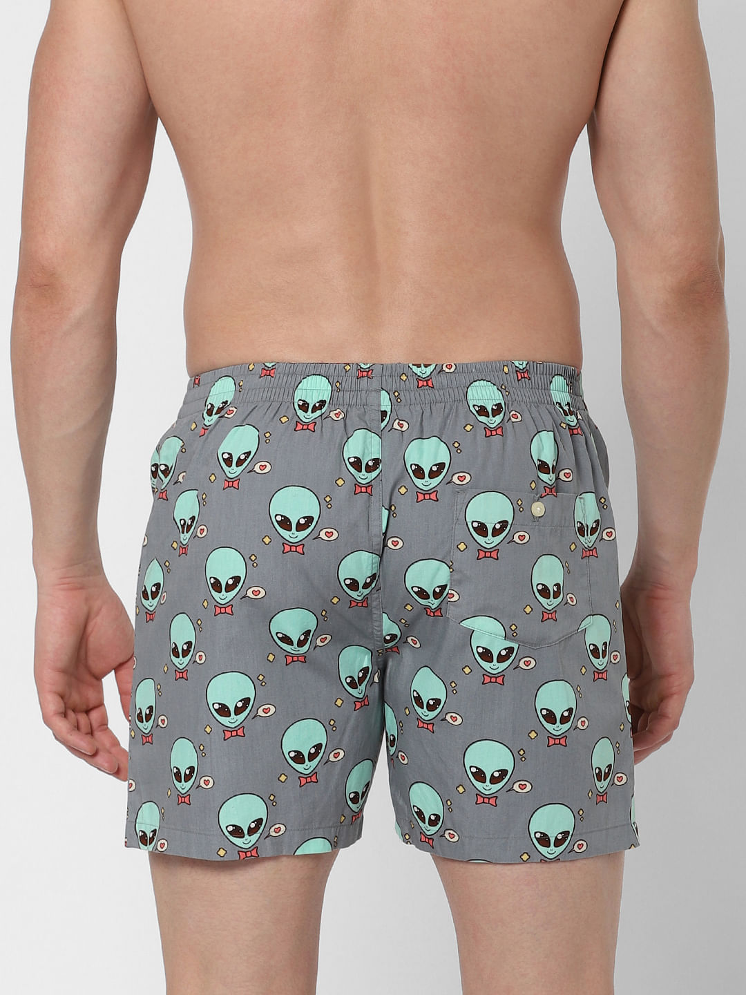 Grey Alien Print Boxers