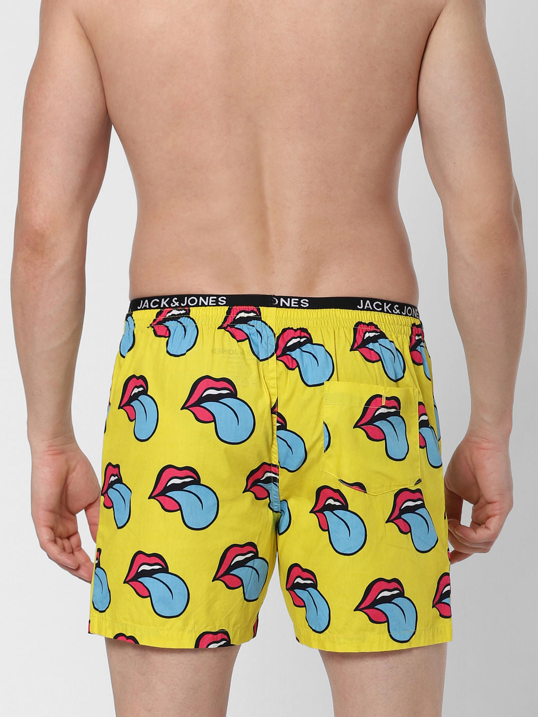 Yellow All Over Lips Print Boxers