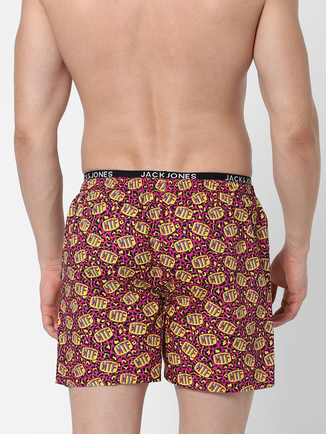 Pink Wtf Print Boxers
