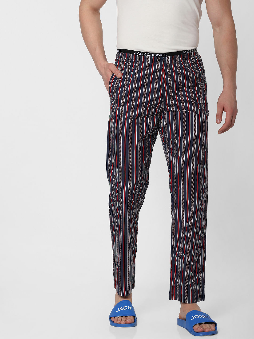 Navy Blue Striped Pyjama