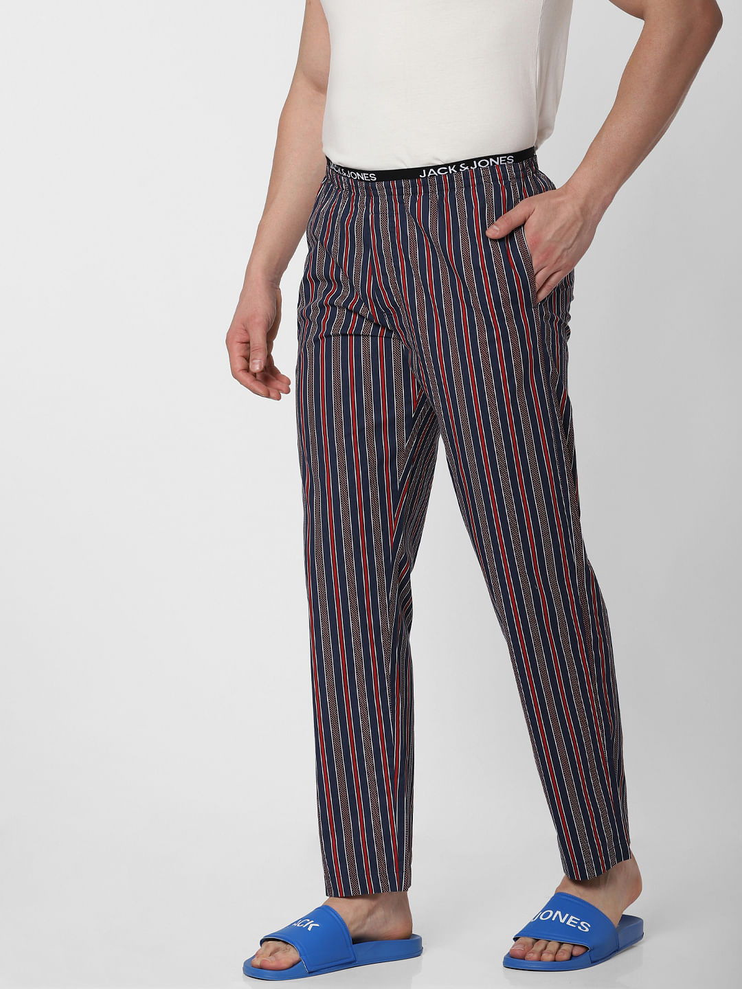 Navy Blue Striped Pyjama