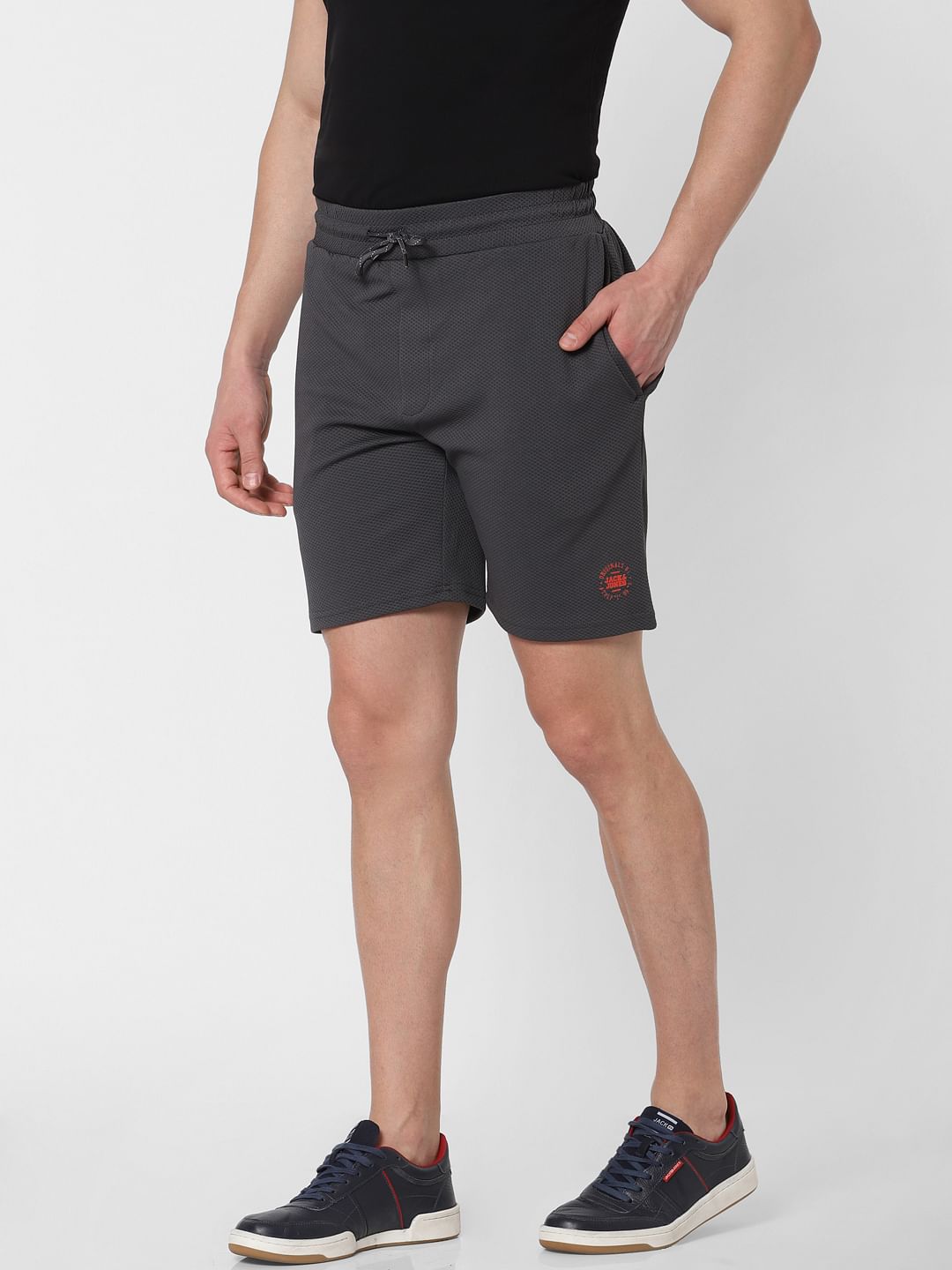 Dark Grey Logo Print Sweatshorts