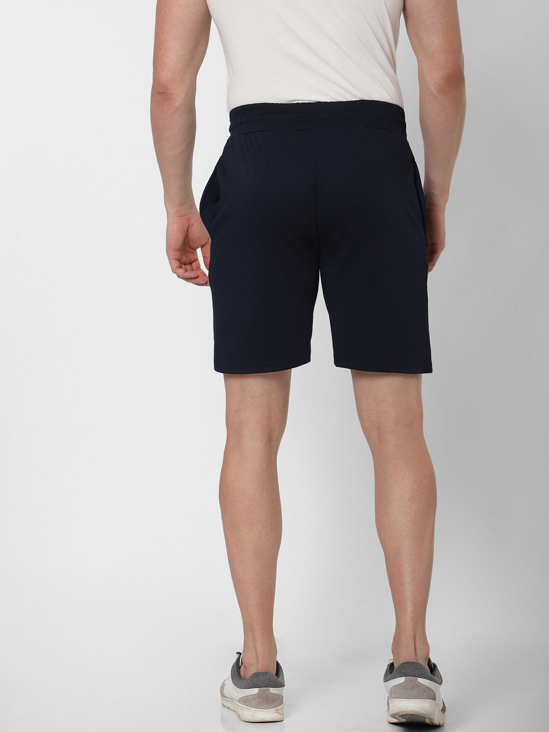 Navy Blue Logo Print Sweatshorts