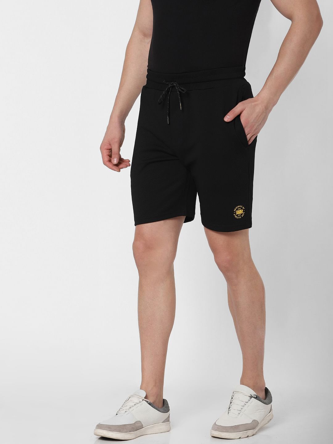 Black Logo Print Sweatshorts