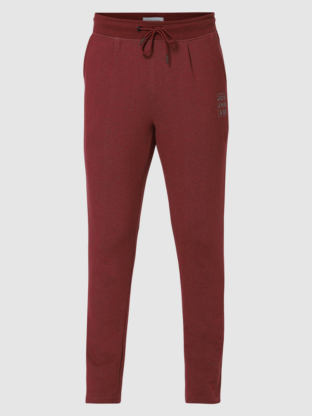 Maroon Logo Print Trackpants