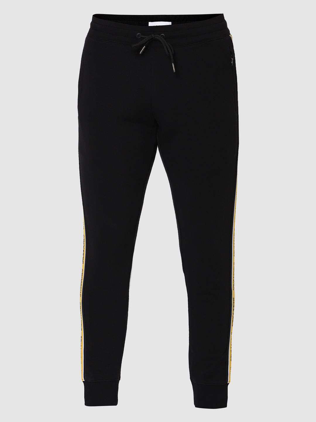 Black Side Tape Detail Trackpants