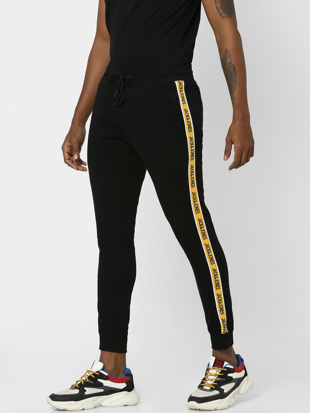 Black Tape Detail Trackpants