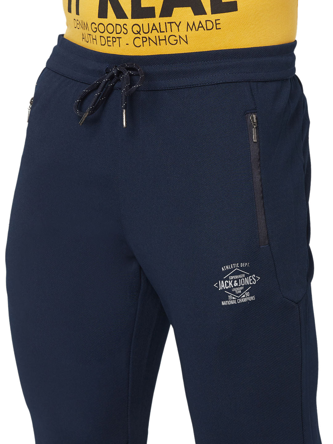 Dark Blue Low Rise Trackpants