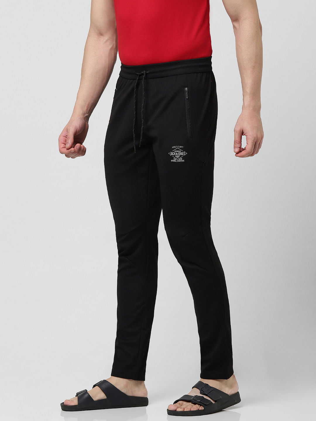 Black Low Rise Trackpants