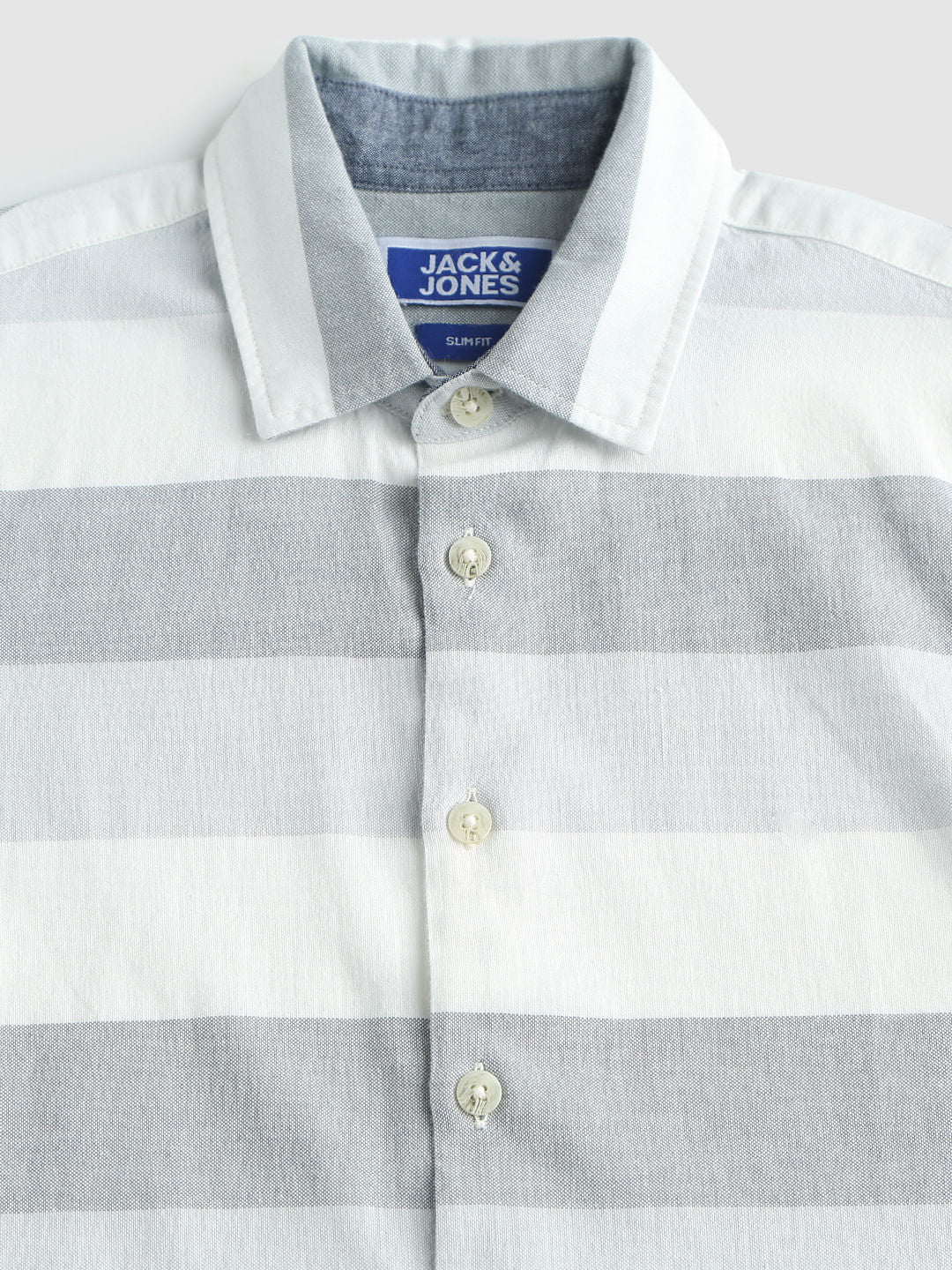 Boys White Striped Full Sleeves Shirt