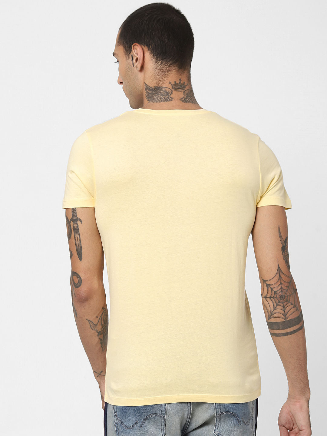 Yellow Typographic Print T-shirt