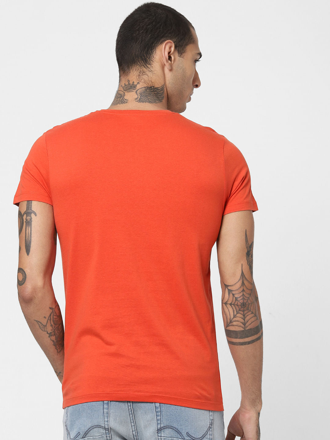 Red Typographic Print T-shirt