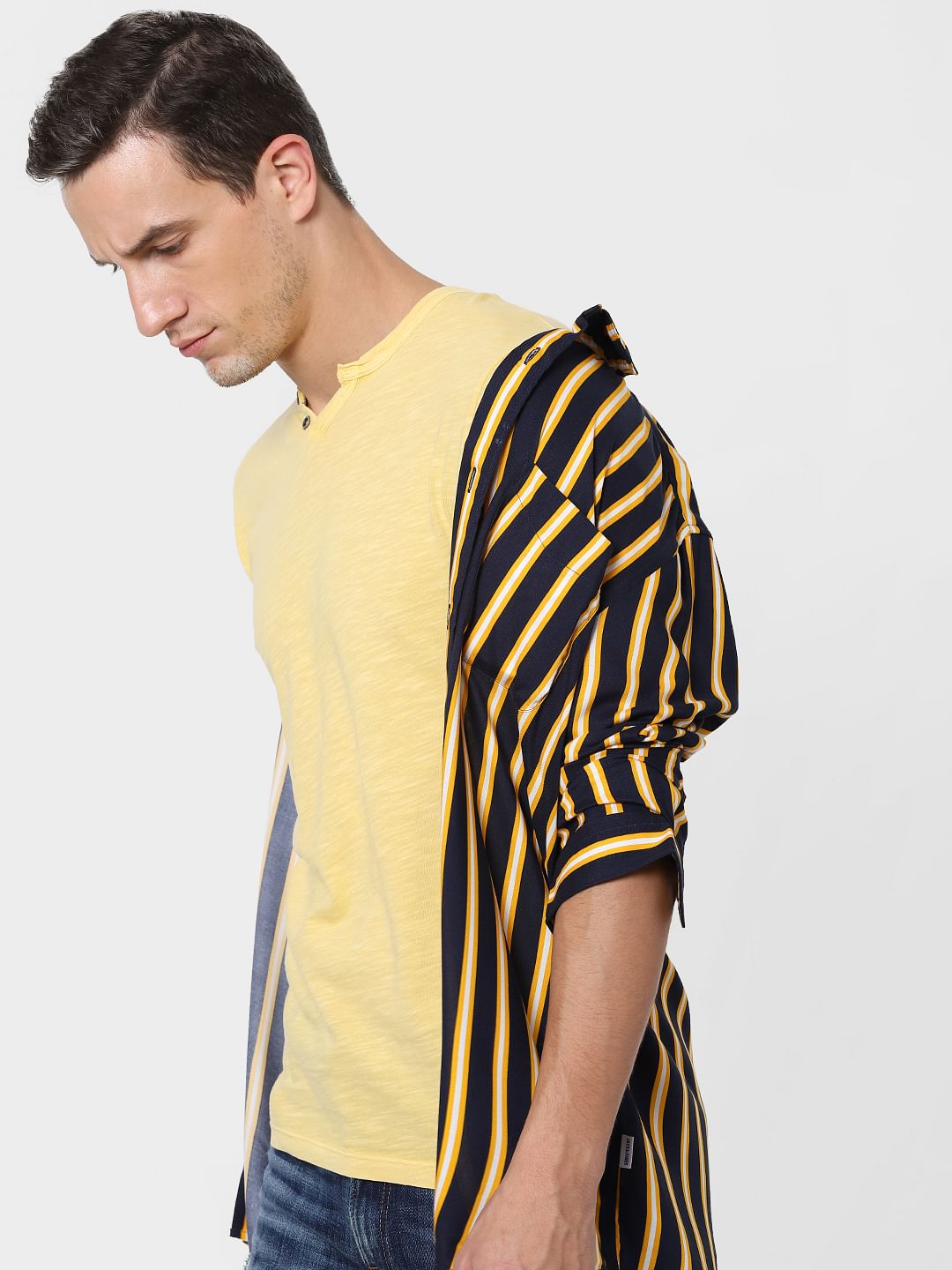 Yellow V Neck T-shirt