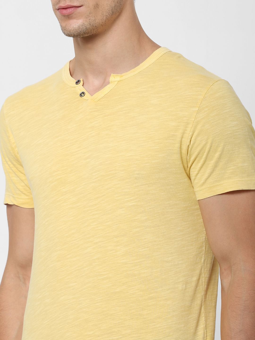 Yellow V Neck T-shirt