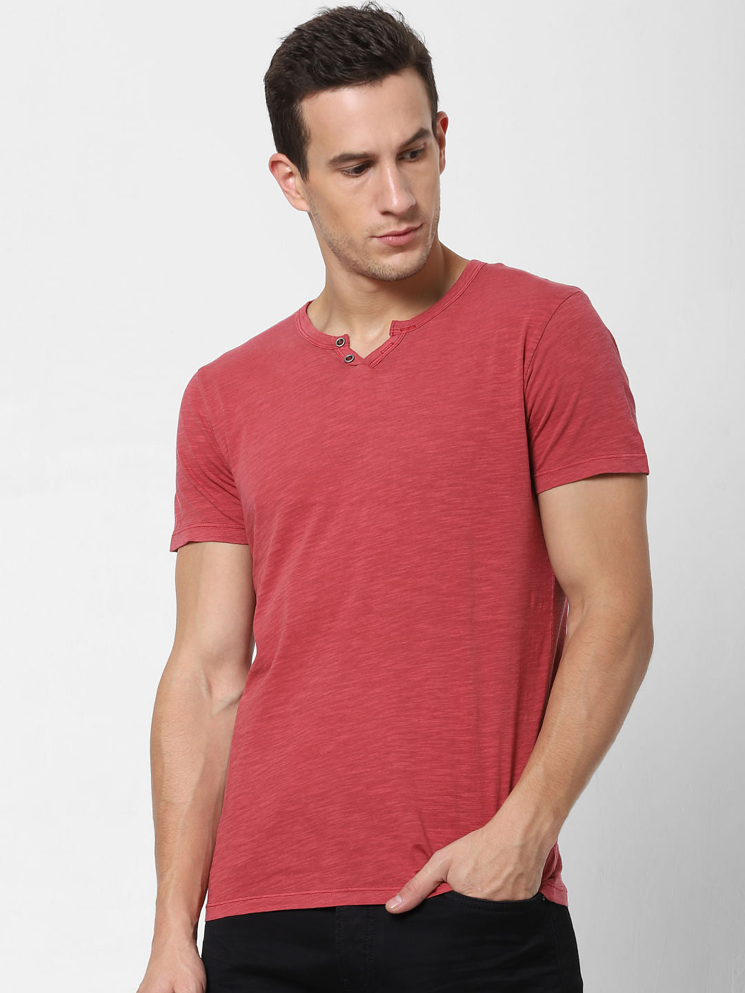 Red V Neck T-shirt