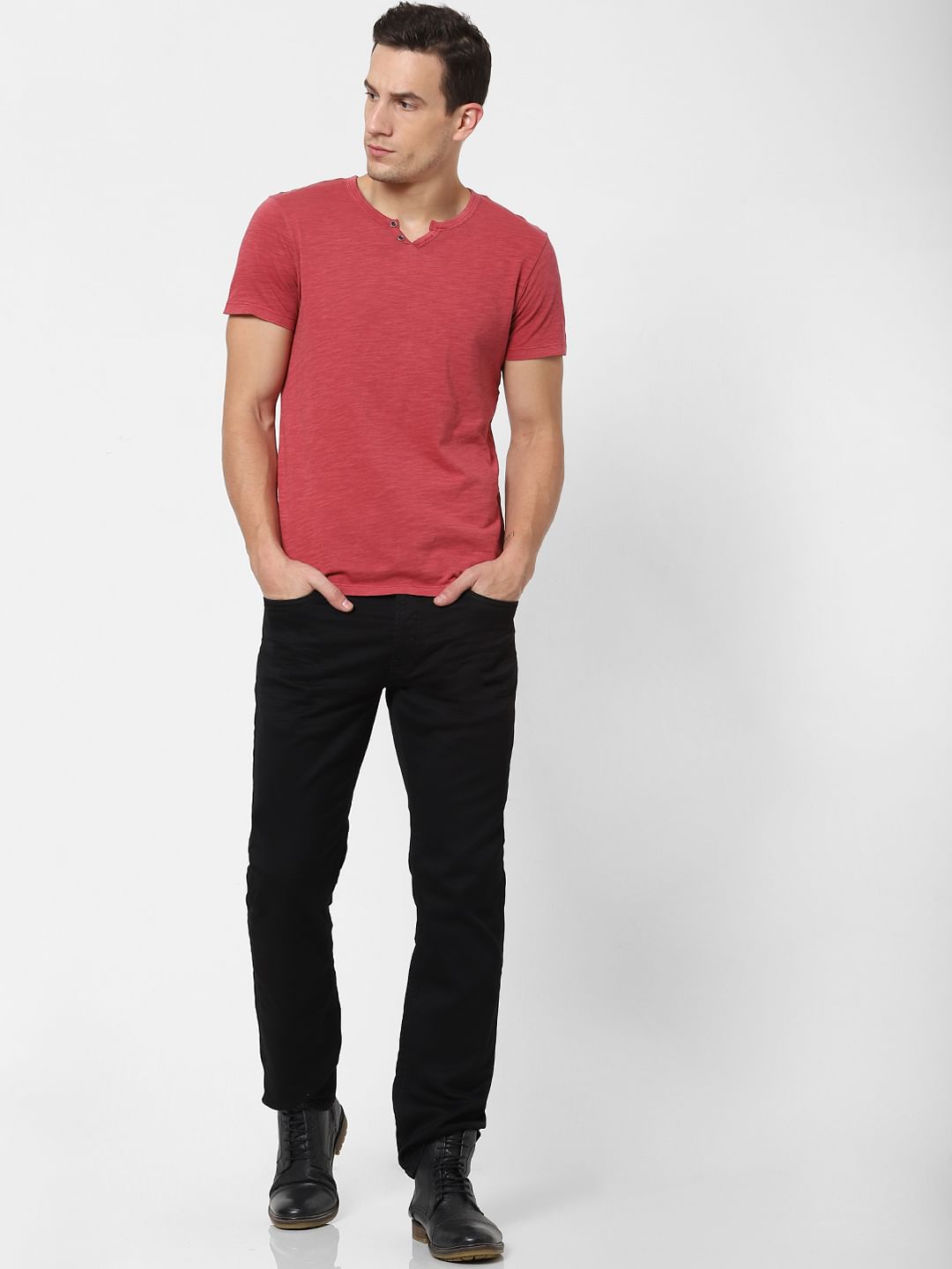 Red V Neck T-shirt