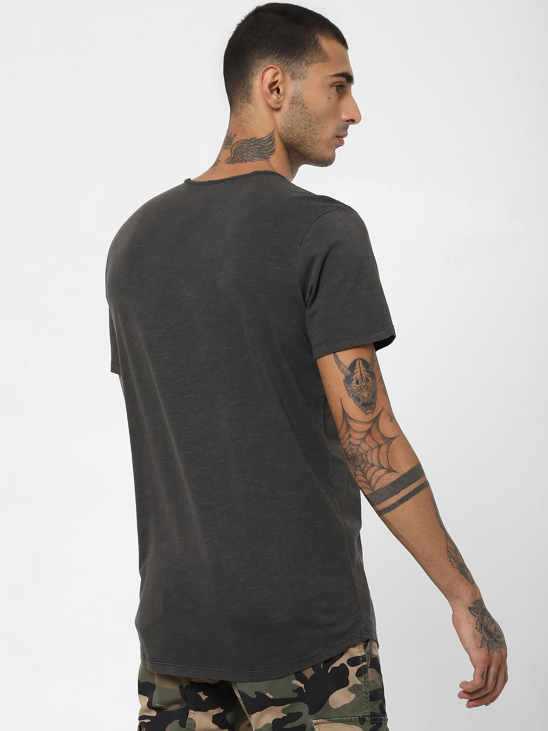 Black Washed Crew Neck T-shirt